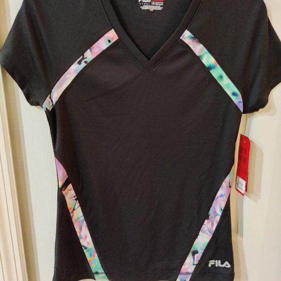 Fila Sport Live in Motion Women's Short Sleeve Black Top XS - Picture 1 of 3